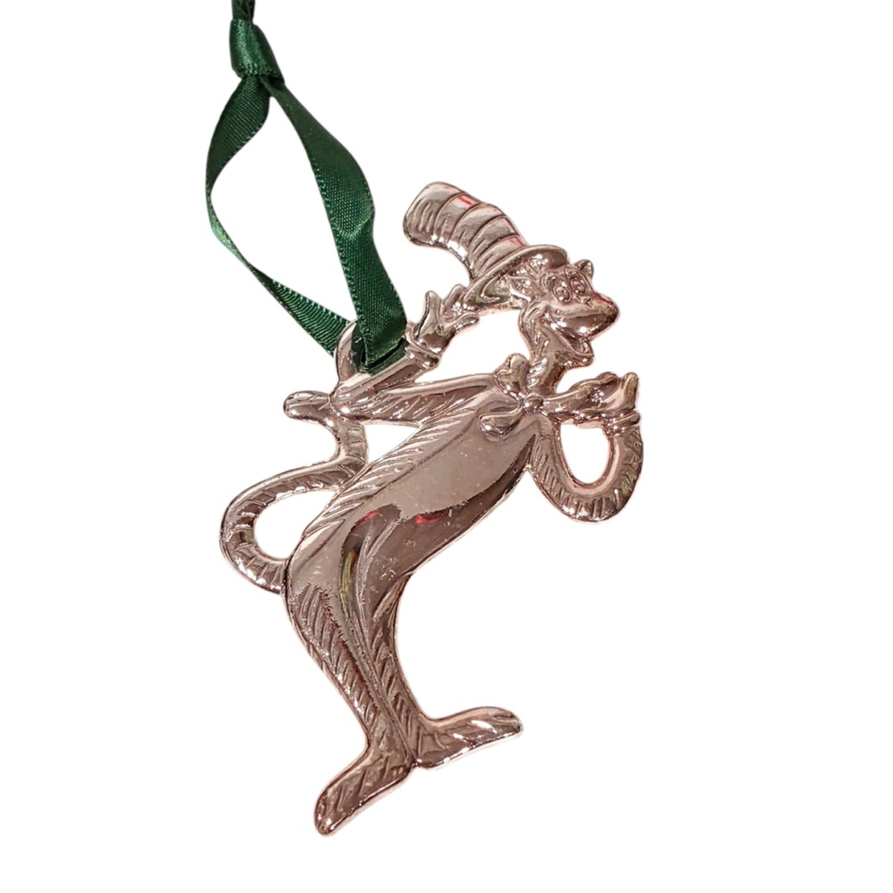 Dr Seuss Cat in the Hat 2004 Christmas Ornament Silver Plate Metal